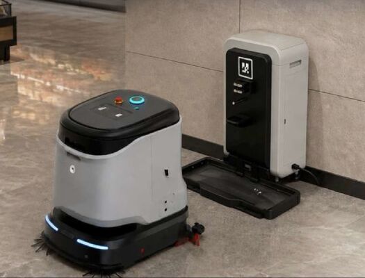 Pulizzatore di pavimenti robot commerciale con stazione base