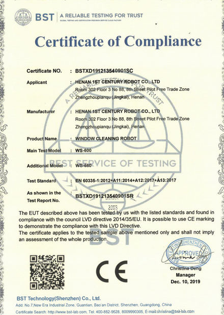 Porcellana Shenzhen Globabot Facotry Certificazioni