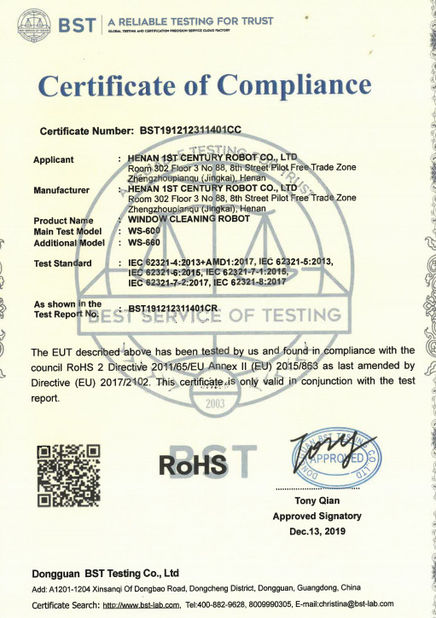 Porcellana Shenzhen Globabot Facotry Certificazioni